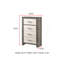 Commode 1 pièce deux tons Finition commode chevet quatre tiroirs Poignée en métal gris beige