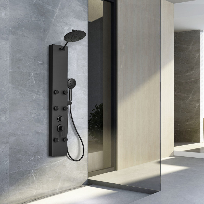 Panneau de douche 47,24 avec, Noir mat