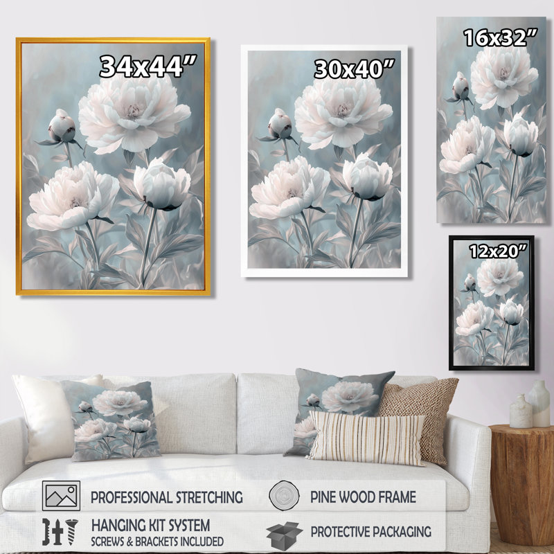 Keeling - Décoration murale florale, H 44 po x l 34 po, Noir, noir, noir, noir, Reproduction encadrée d'une seule photo