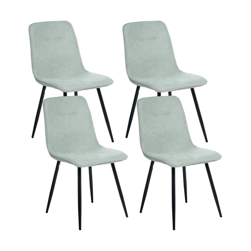 Set of 4 Dining Chairs TUSCOLA Fabric, Light Green