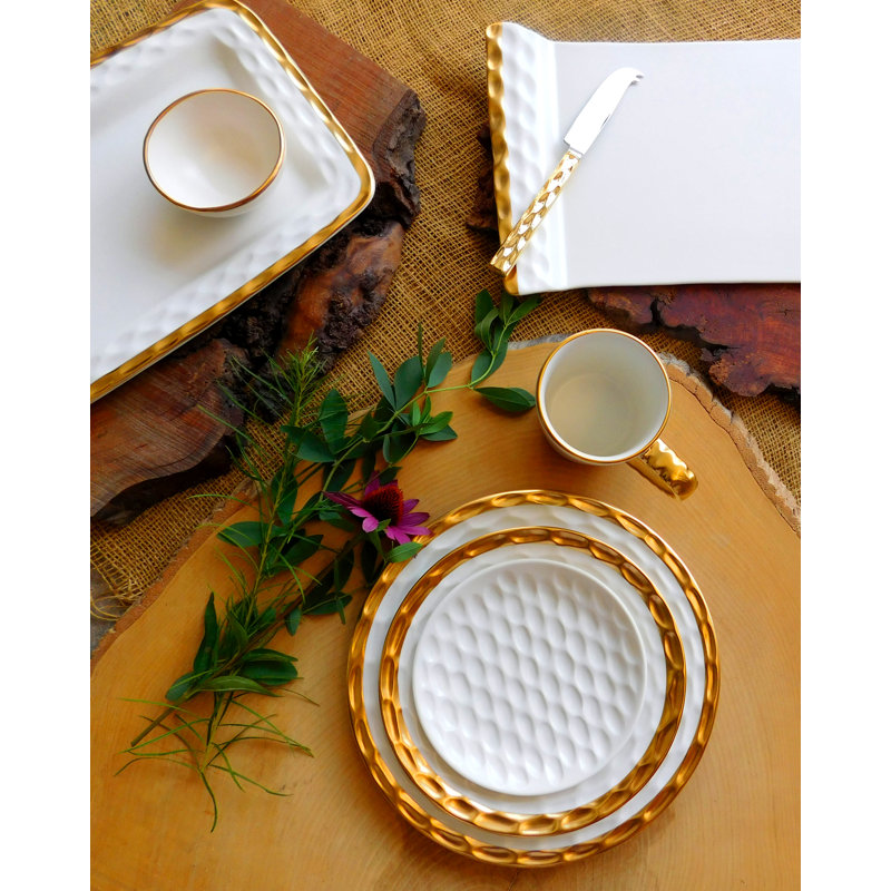 Truro Porcelain Dinner Plate, Gold