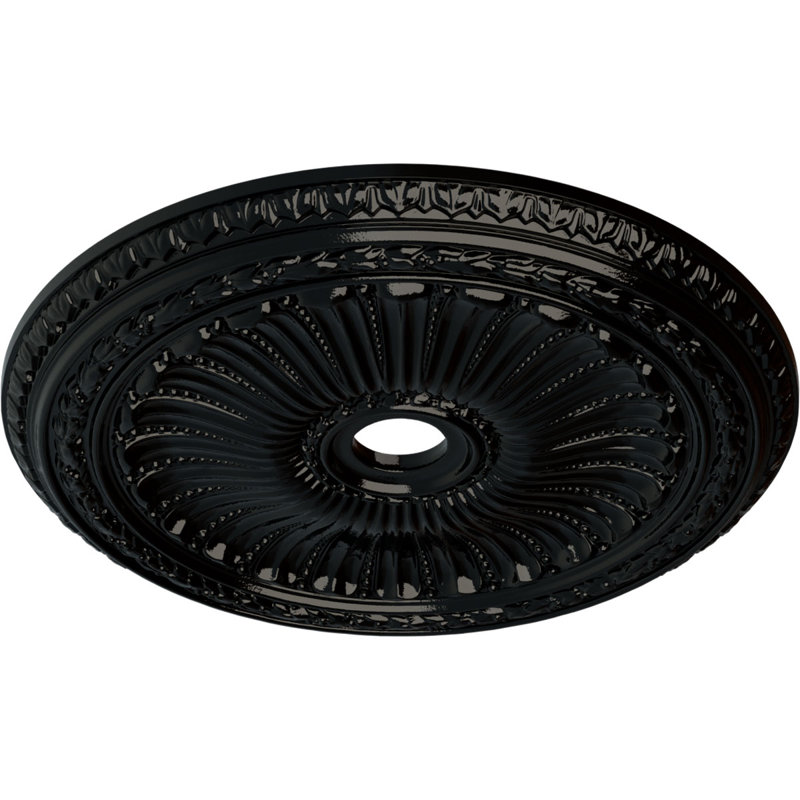 Endurathane Viceroy Ceiling Medallion, 35 1/8"OD x 4 7/8"ID x 2 1/2"P (Fits Canopies up to 4 7/8"), Hand-Painted Black Pearl Finish