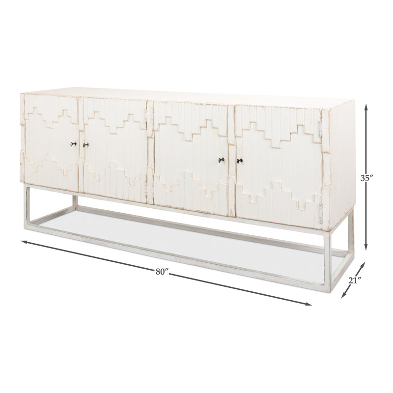 Aztec 80'' W Solid Wood Sideboard, White