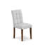 L'ensemble de salle à manger 3 pièces Mid Century Modern comprend une table en bois et 2 chaises en tissu de polyester gris clair Mid-Century, noyer antique-2117897161-2081953690-2083480418