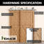 Brushed Nickel Top Mount T-Shape Design Double Track Bypass Two Door Barn Door Hardware Kit (Door Not Included)-45200159