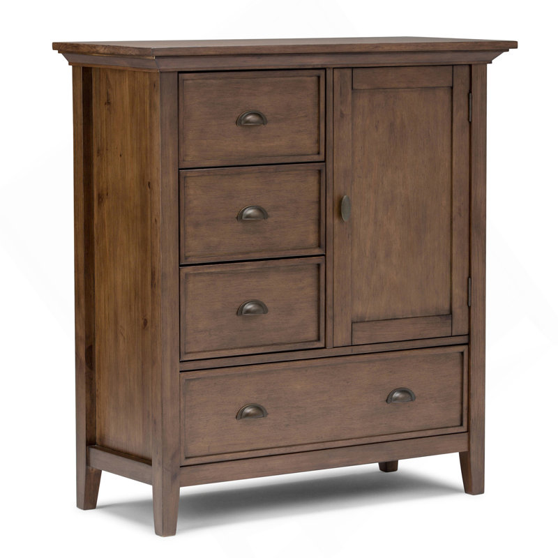 Redmond - Medium Storage Cabinet - Rustic Natural Aged Brown, Dark Brown