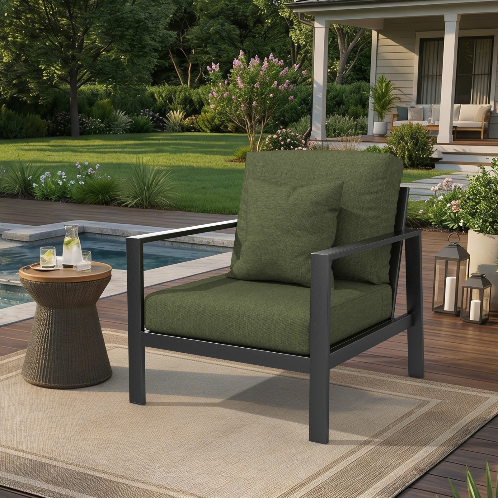 Townsend Sunbrella® Patio Lounge Chair, Sunbrella Canvas Fern, No, None