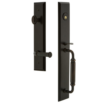 Fifth Avenue One-Piece Handleset with Single Cylinder Deadbolt and C Grip with Georgetown Lever