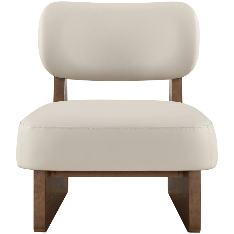 Fauteuil d'appoint en cuir Vetra Lystra, Cuir taupe végétalien, Brun