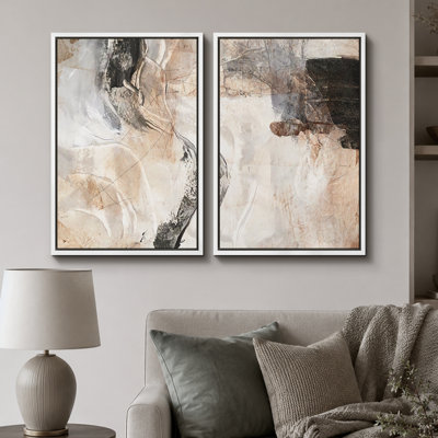 "Grunge Abstract Paint Stroke Effect", impression d'art moderne sur toile, 2 pièces