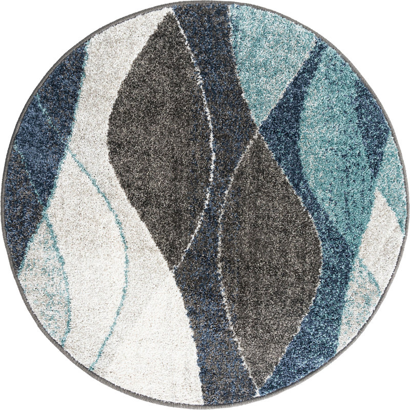 Abstract Indoor Rug, Round 3'3"