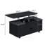 Ensemble de tables basses à plateau relevable multifonctionnel avec rangement caché et tabourets, idéal pour transformer les espaces de vie et maximiser l'utilité-515867020