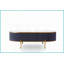 Table basse moderne en pierre frittée blanche / grise avec détails dorés - Rangement facile Dessus résistant aux taches