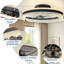 20" Crystal Ceiling Fan with Dimmable LED Light-129700343