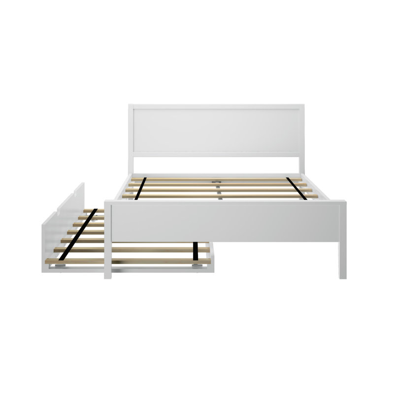 Lit gigogne en bois massif Rosenthal, Blanc, Double