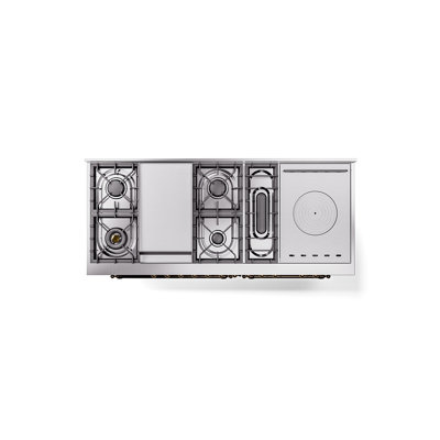ILVE Nostalgie II 60 in Dual Fuel Range, 7 Burner, Griddle, Frenchtop