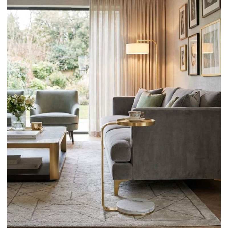 Table de bout à plateau moderne Modern - Petite table d'appoint ronde pour le salon ou la chambre à coucher