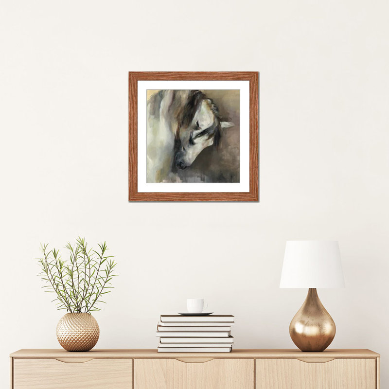 Classical Horse, 16" H x 16" W x 1" D, Classic Wood Open Corner Frame Paper