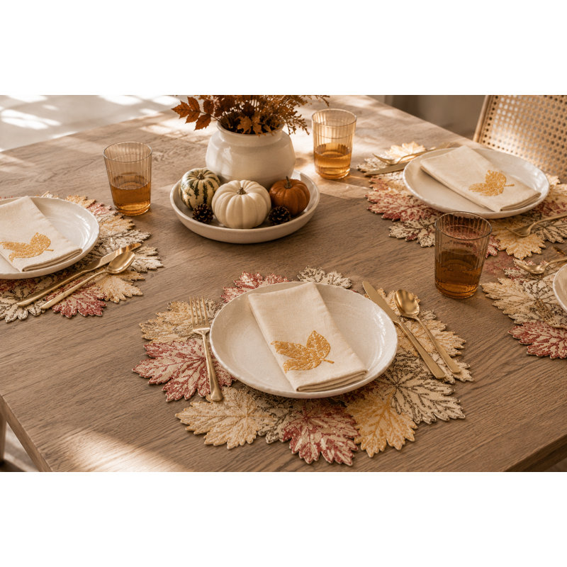 Napperon Autumn Leaves, Beige/Orange