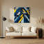 «Geometric Abstraction 17», art mural en métal bleu-944528710