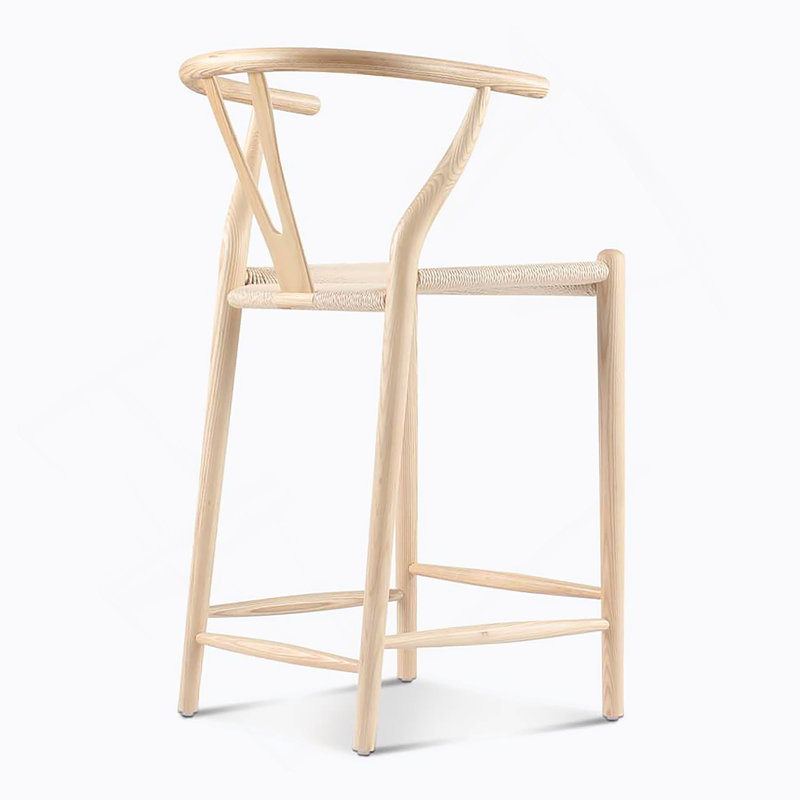 Tabouret de comptoir en frêne naturel, Naturel