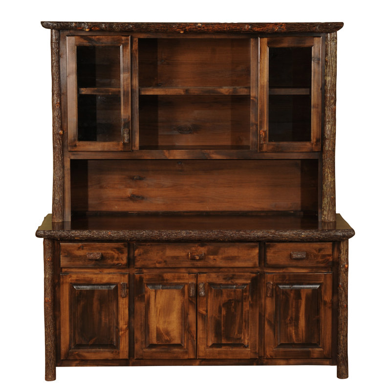 Buffet et bahut Fireside Lodge Hickory 75 pouces - avec tablette sur la partie supérieure - Naturel, Traditionnel