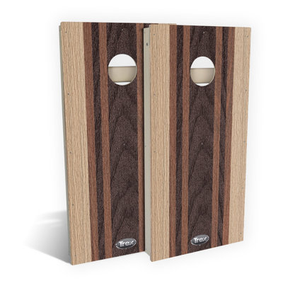 Ensemble de planche à cornhole Trex Carmel Hatteras Stripes | Comprend (2) planches (8) sacs et accessoires optionnels