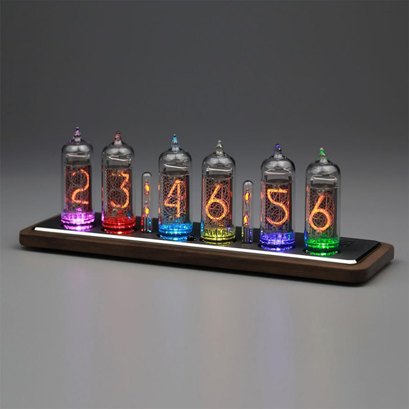 IN-14 Nixie Tube Clock With Voice Timing, Web Configuration, Remote Control, Multiple Light Effects, And Professional Safety Packaging