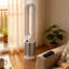 White Silver Bladeless Cooling Fan with HEPA Filter