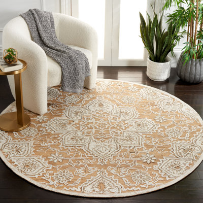 Tapis floral en laine et en coton tissé à la main Lafever 