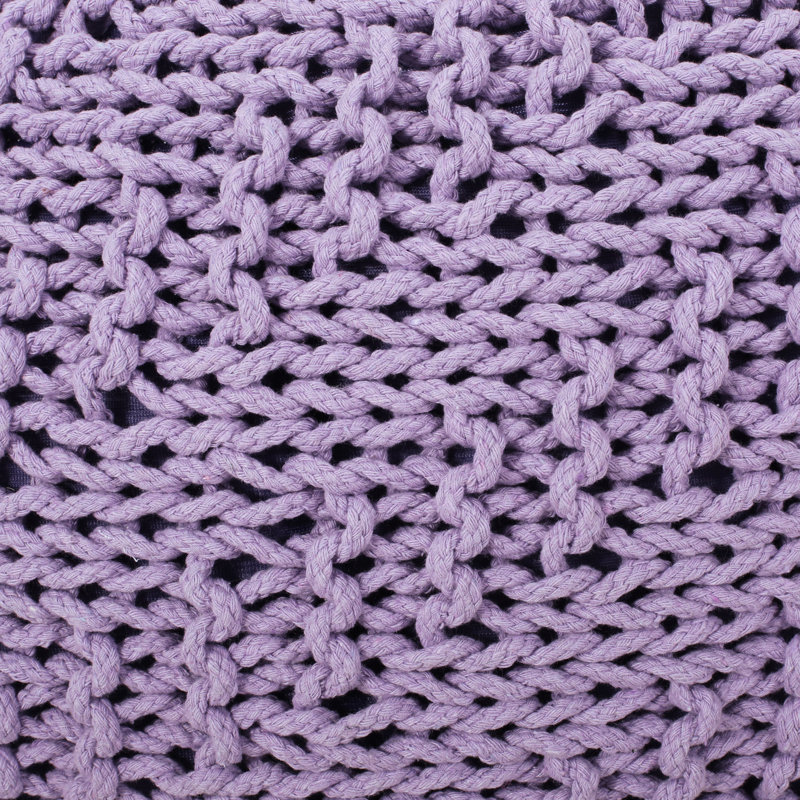 Pouf tricoté en coton et lavande Creative