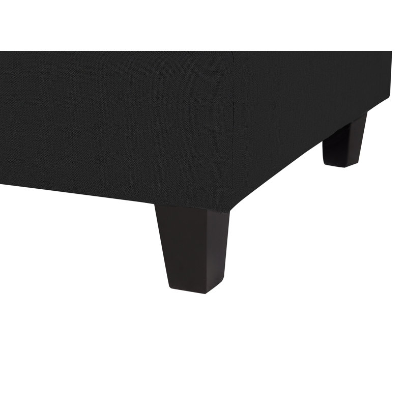 Finley 76cm Wide Square Solid Colour Cocktail Ottoman, Black