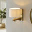Solid Wood and Steel Armed Sconce