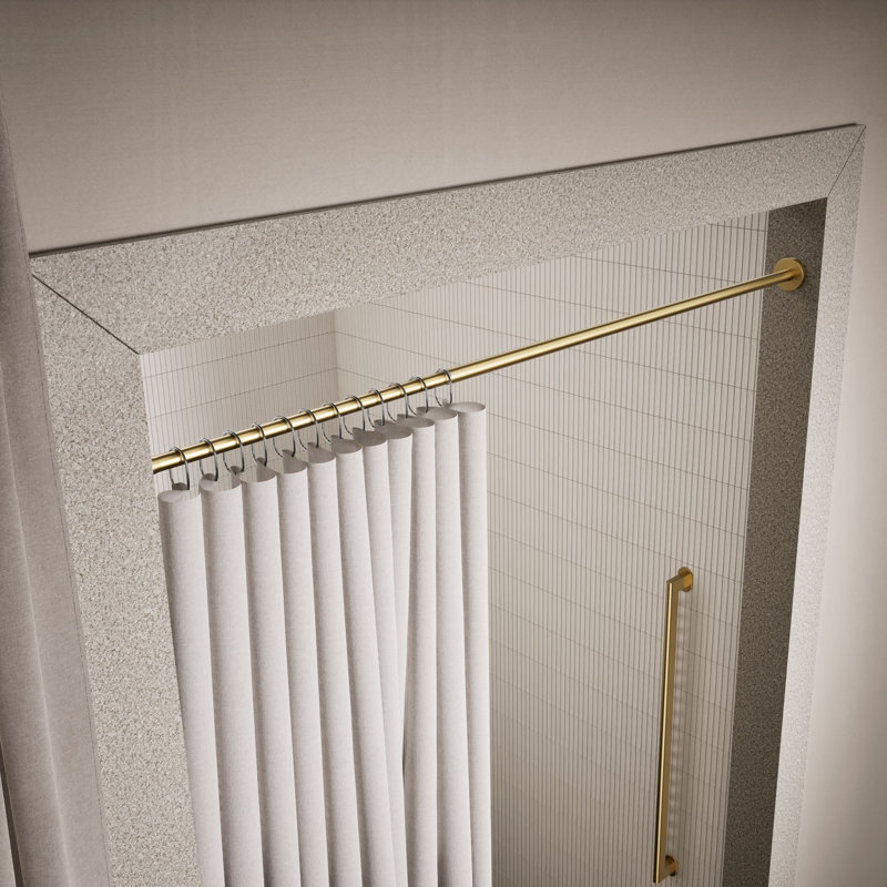 Elate Shower Rod, Brushed Brass