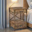 Table de chevet 2 tiroirs en acier brun Flewellyn