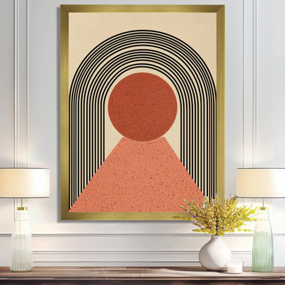 Impression sur toile rétro vintage orange et noir - vortex noir Mid-Century