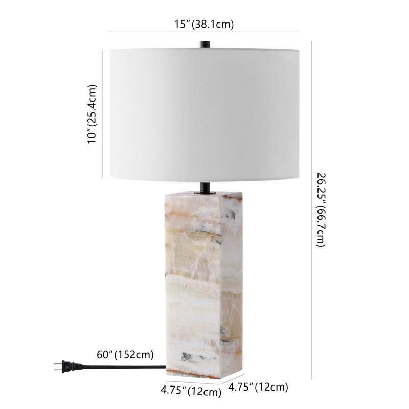 Aubray Table Lamp, Travertine