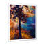 Silhouette d'arbre d'automne dans la lueur du soir - Peinture sur toile