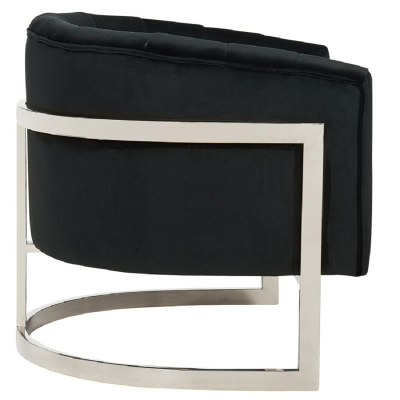 Fauteuil 31 po en velours, Velours noir