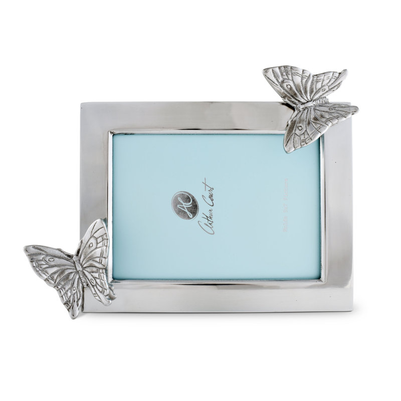 Butterfly Silver Metal Matte Picture Frame