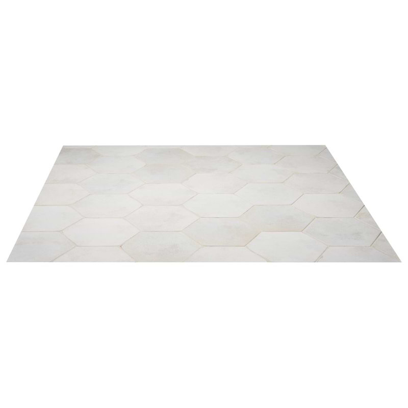 Kalay 9" Hexagon Polished Porcelain Tile, White