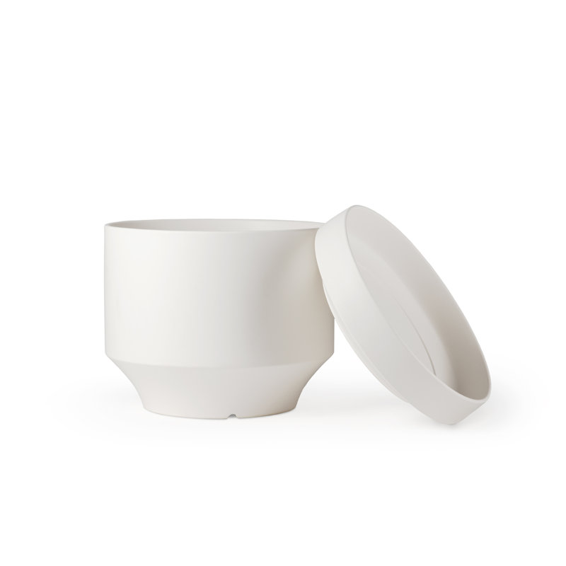 Pot à fleurs en céramique Byer, Blanc, H 9,25 po x l 10,25 po x P 10,25 po