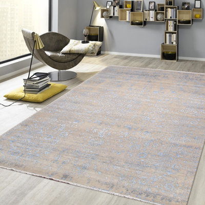 Beige transitionnel / L Tapis bleu