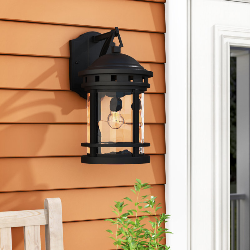 Lanterne murale d'extérieur à 1 ampoule H 12,5 po Krissy, Noir, H 20 po x l 11 po x P 14 po
