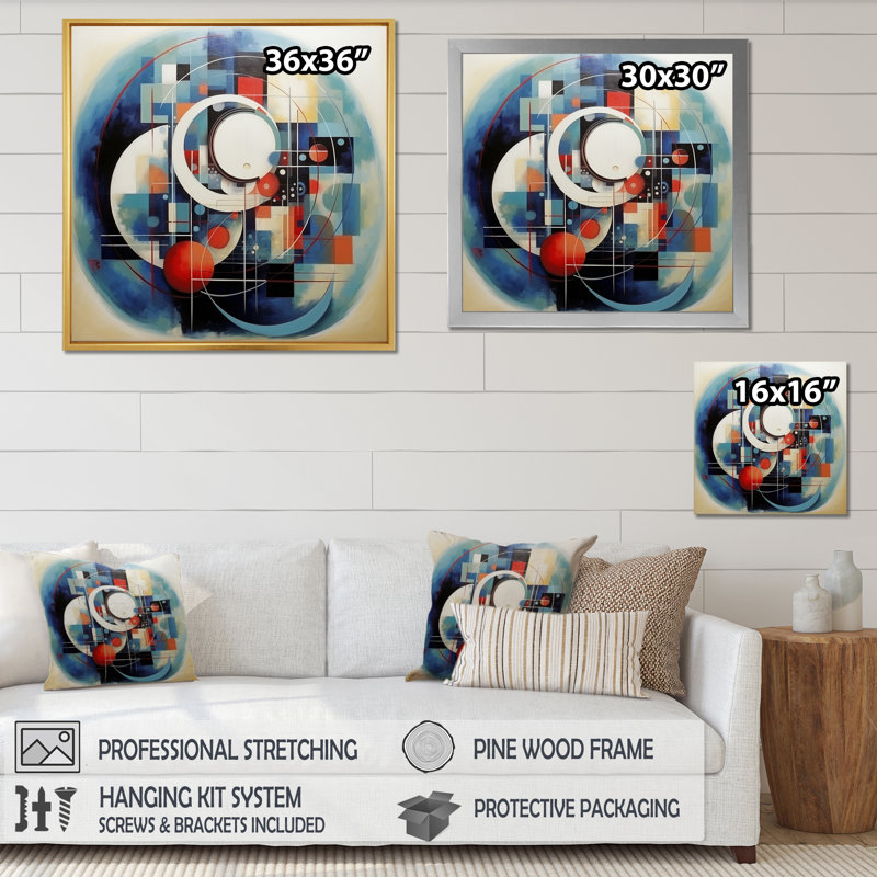 Everlast «AfterLife», impression d'art géométrique moderne, H 24 po x l 24 po x P 1 po, Cadre flottant doré