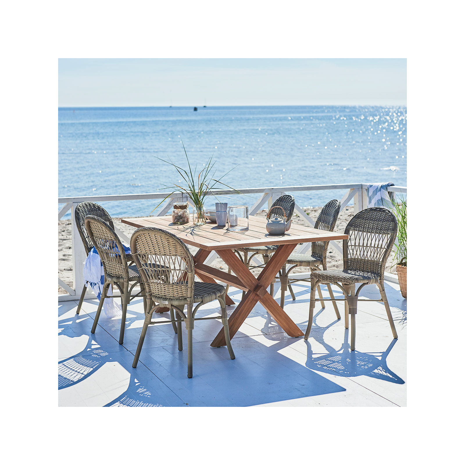Colonial Teak Outdoor Dining Table, 78.7" L x 39.4" W