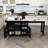 74.8" Kitchen Island With Extendable Table, Marble Veneer Top, 3 Drawers, Cabinet & Mobility Features For Dining Room White Surface, Cabinet, Lockable Wheels Built-In Power-1636584839