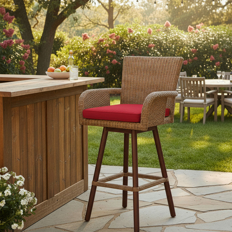 Coussin extérieur de remplacement pour tabouret Sunbrella, Rubis vedette