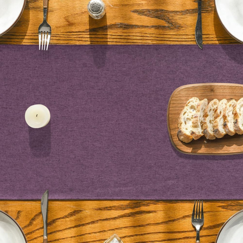 Purple Table Runner 40x180 cm | Seasonal Spring Machine Washable Kitchen Dining Table Decoration for Home Party Decor
