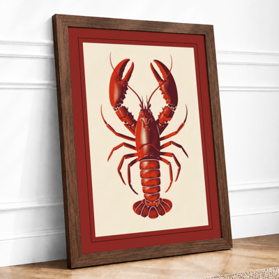 Crimson Lobster Botanical - Framed Print